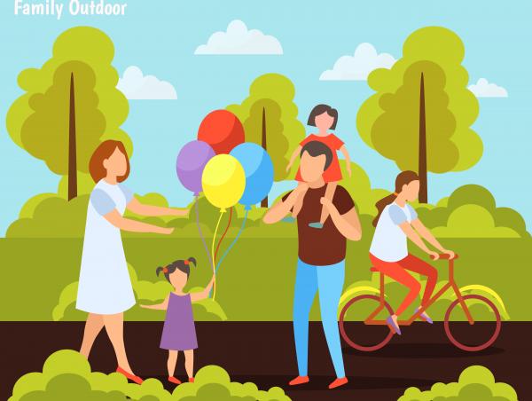 family with kids in park2